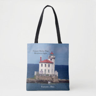 Fairport Harbour West Breakwater Light tote bag