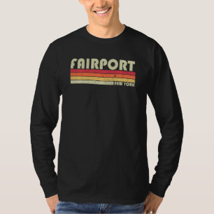 Fairport Ny New York Funny City Home Root Retro 7 T-Shirt