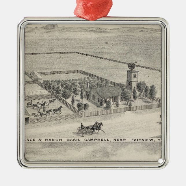 Fairview res, ranches metal tree decoration (Front)