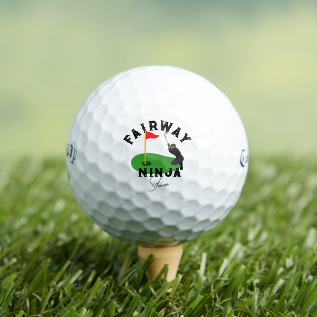 Fairway Ninja Golf,  #fathersdaygift Custom Golf Balls (Insitu Tee)