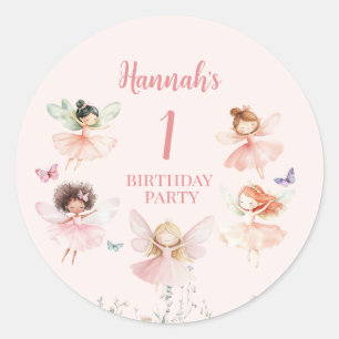 Fairy 1st Birthday Classic Round Sticker