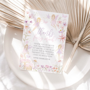 Fairy 1st Birthday Girls Thank You Card