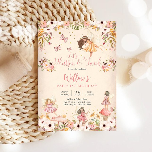 Fairy 1st Birthday Party Invitation (Creator Uploaded)