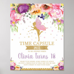Fairy 1st Birthday Time Capsule Game Activity Poster