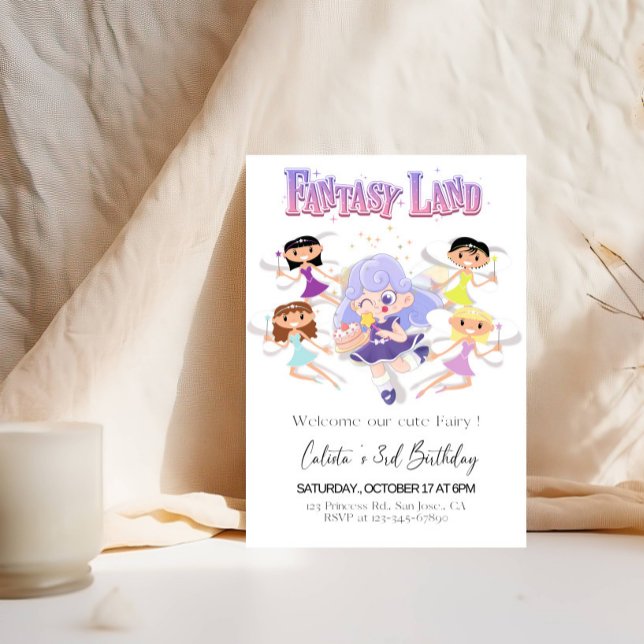 Fairy 3rd Birthday Girl Party  Invitation (Creator Uploaded)