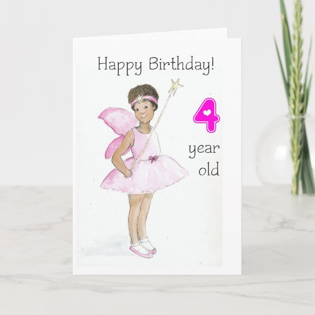 Fairy 4th Birthday Card (Front)