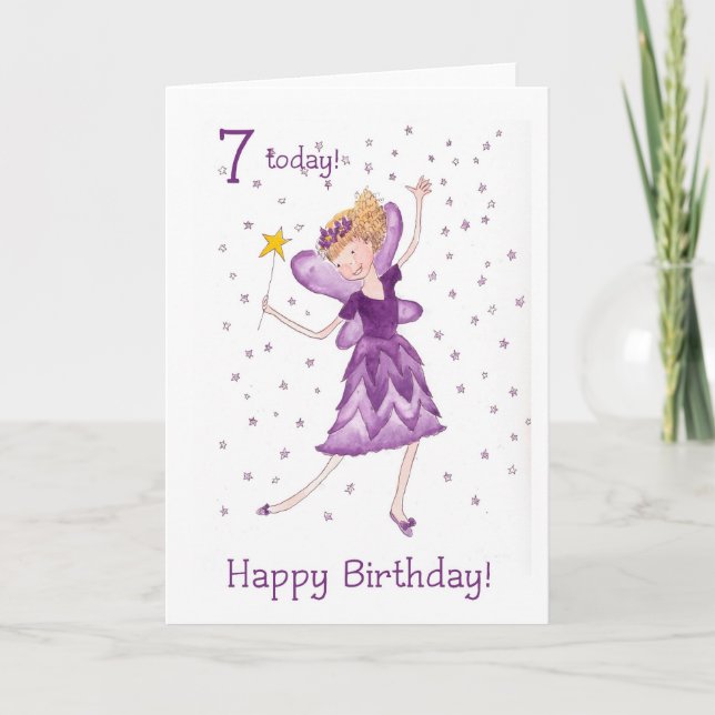 Fairy 7th Birthday Card (Front)