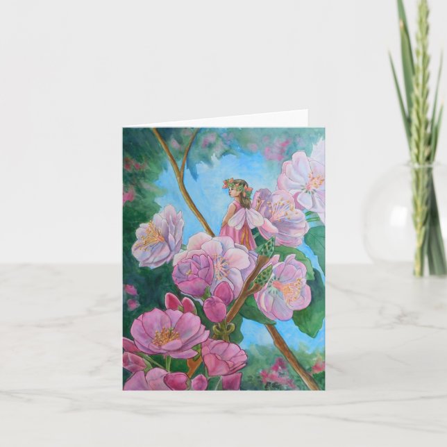 Fairy Amongst the Cherry Blossoms Card (Front)