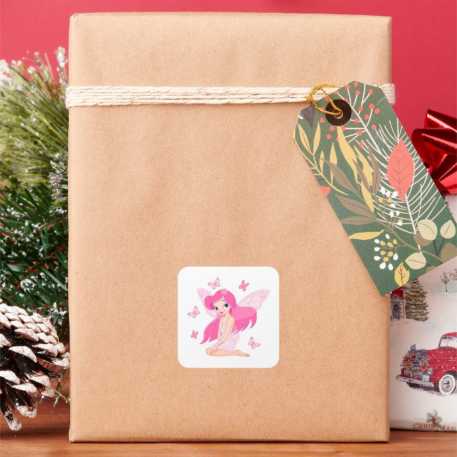 Fairy And Butterflies Square Sticker (Creator Uploaded)