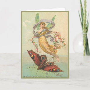 Fairy and Butterfly in the Sky Greeting Card