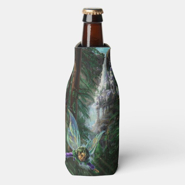 Fairy and Castles Fantasy Art Bottle Cooler (Bottle Front)