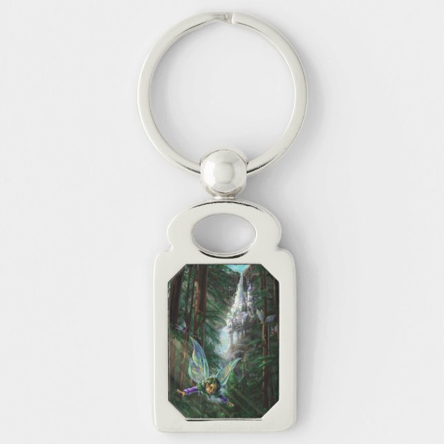 Fairy and Castles Fantasy Art Key Ring (Front)