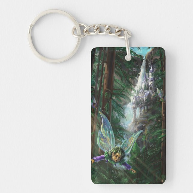 Fairy and Castles Fantasy Art Key Ring (Front)
