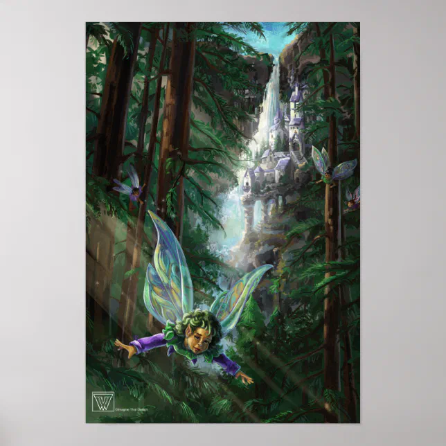 Fairy and Castles Fantasy Art Poster | Zazzle