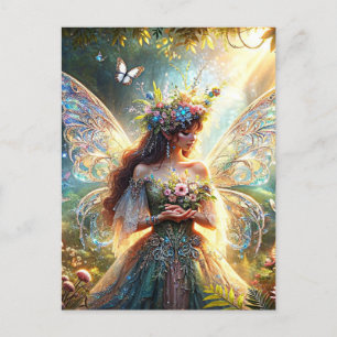 Fairy and Cat Tapestry Postcard