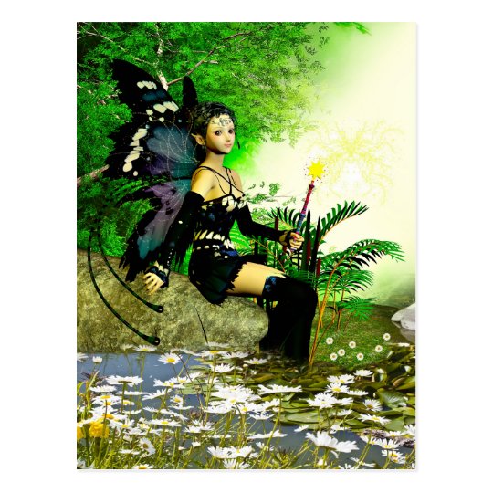 Fairy and daisies postcard