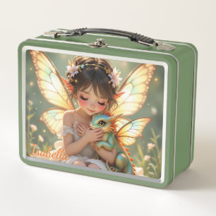 Fairy and Dragon   Chibi Anime Fairy Tale Metal Lunch Box