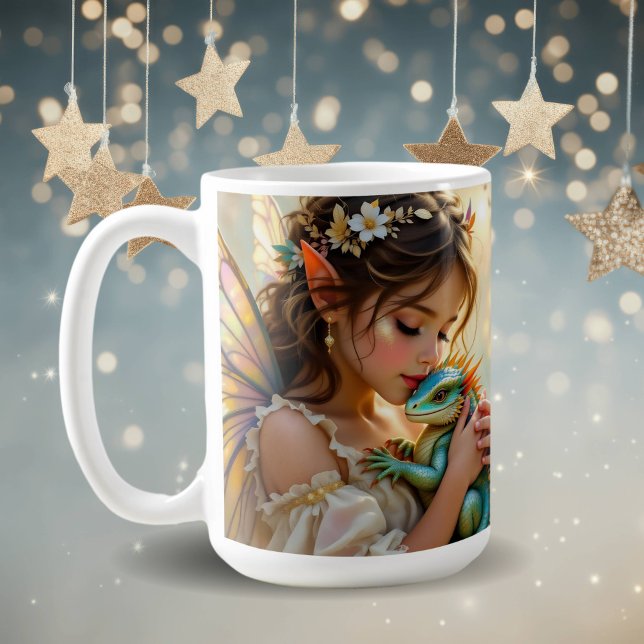 Fairy and Dragon Mystical Personalized Coffee Mug (Creator Uploaded)