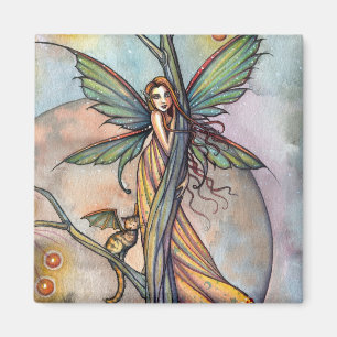 Fairy and Fairy Cat Magnet by Molly Harrison