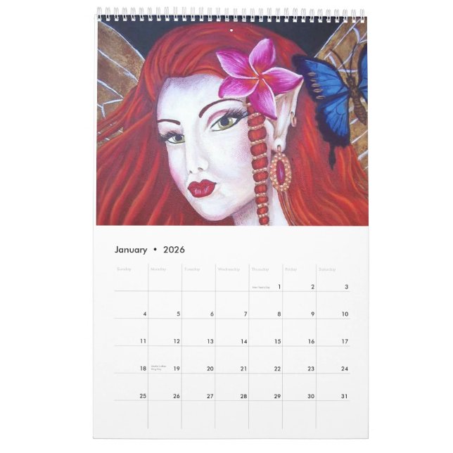 Fairy and Fantasy Art Calendar (Jan 2026)