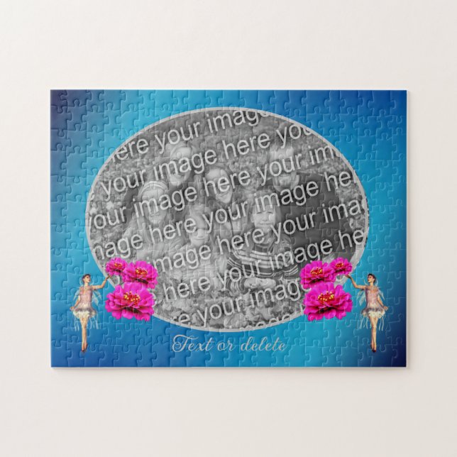 Fairy And Flowers Personalised Add Your Photo  Jigsaw Puzzle (Horizontal)