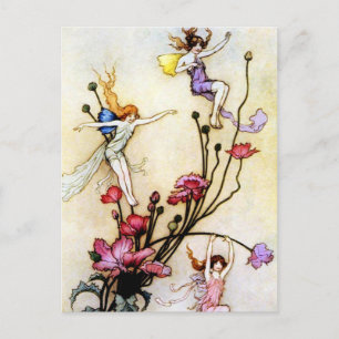 Fairy and Flowers Postcard