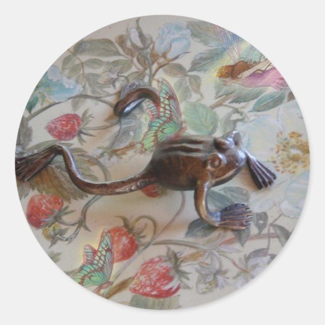 FAIRY AND FROGGIE CLASSIC ROUND STICKER (Front)