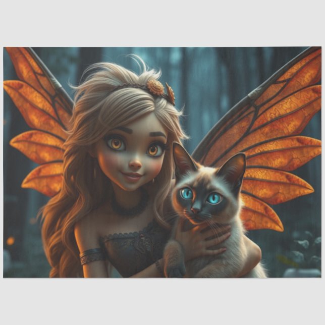 Fairy and her Cat  Tissue Paper (Front)