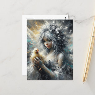 Fairy and her Little Buff Chick Postcard