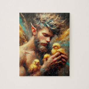 Fairy and his Buff Chicks Jigsaw Puzzle