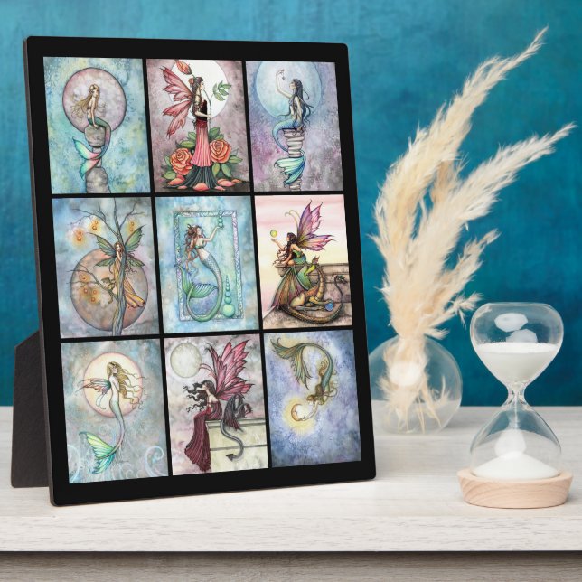 Fairy and Mermaid Self Standing Print Plaque (Side)