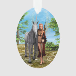 Fairy and Unicorn Ornament