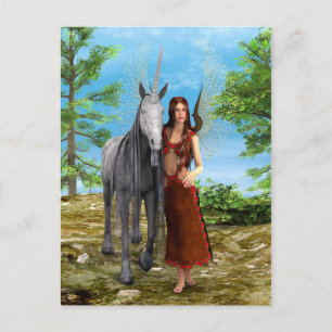 Fairy and Unicorn Postcard