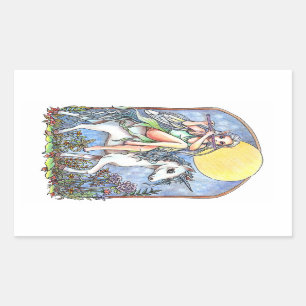 Fairy and Unicorn Rectangular Sticker