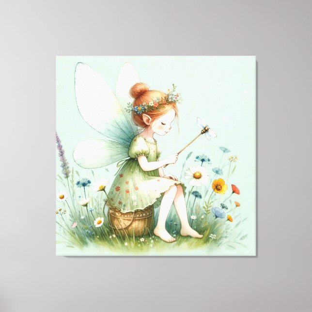 Fairy and Wildflowers Canvas Print (Front)