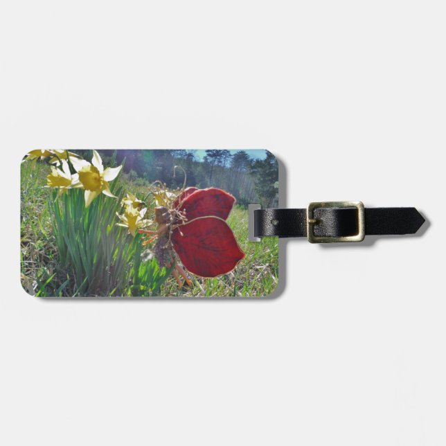Fairy and yellow flowers luggage tag (Front Horizontal)