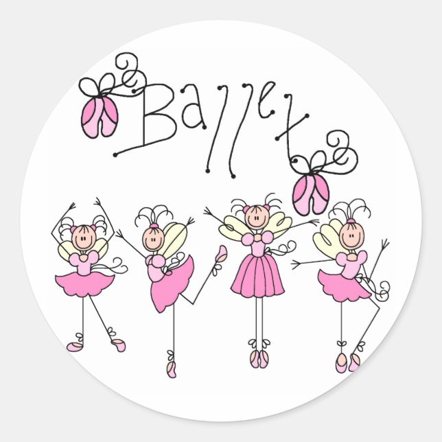 Fairy Angel Ballet Classic Round Sticker (Front)