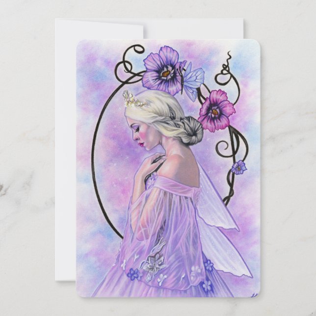 Fairy art nouveau notecard (Front)