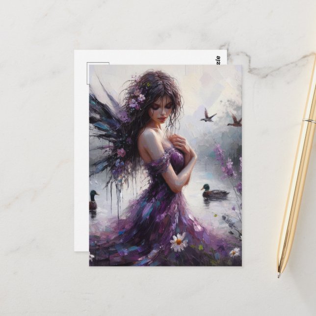Fairy at the Duck Pond Postcard (Front/Back In Situ)