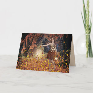 FAIRY AUTUMN FANTASY ART BIRTHDAY CARD