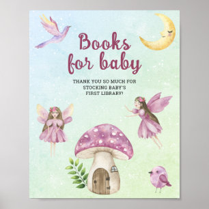 Fairy baby shower - books for baby poster