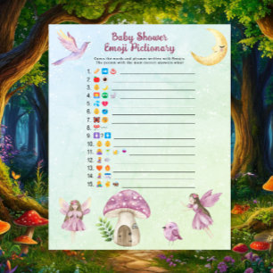 Fairy baby shower Emoji picture game