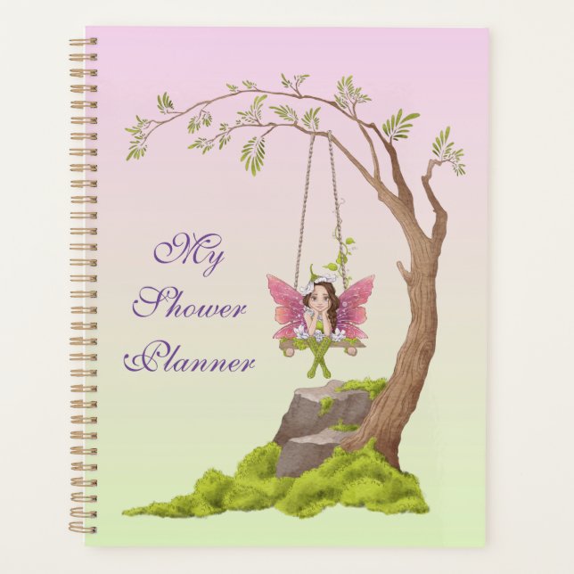 Fairy Baby Shower Illustrations Planner (Front)
