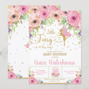 Fairy Baby Shower Invitation Floral Baby Shower