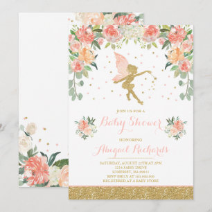Fairy Baby Shower Invitation Floral Fairy Shower