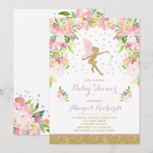Fairy Baby Shower Invitation Floral Fairy Shower