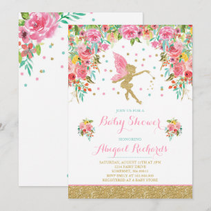 Fairy Baby Shower Invitation Floral Fairy Shower