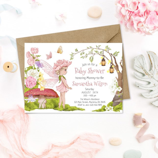 Fairy Baby Shower Invitation Floral Fairy Shower (Creator Uploaded)