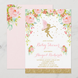 Fairy Baby Shower Invitation Floral Fairy Shower