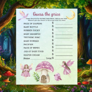 Fairy baby shower - Price Guess Game